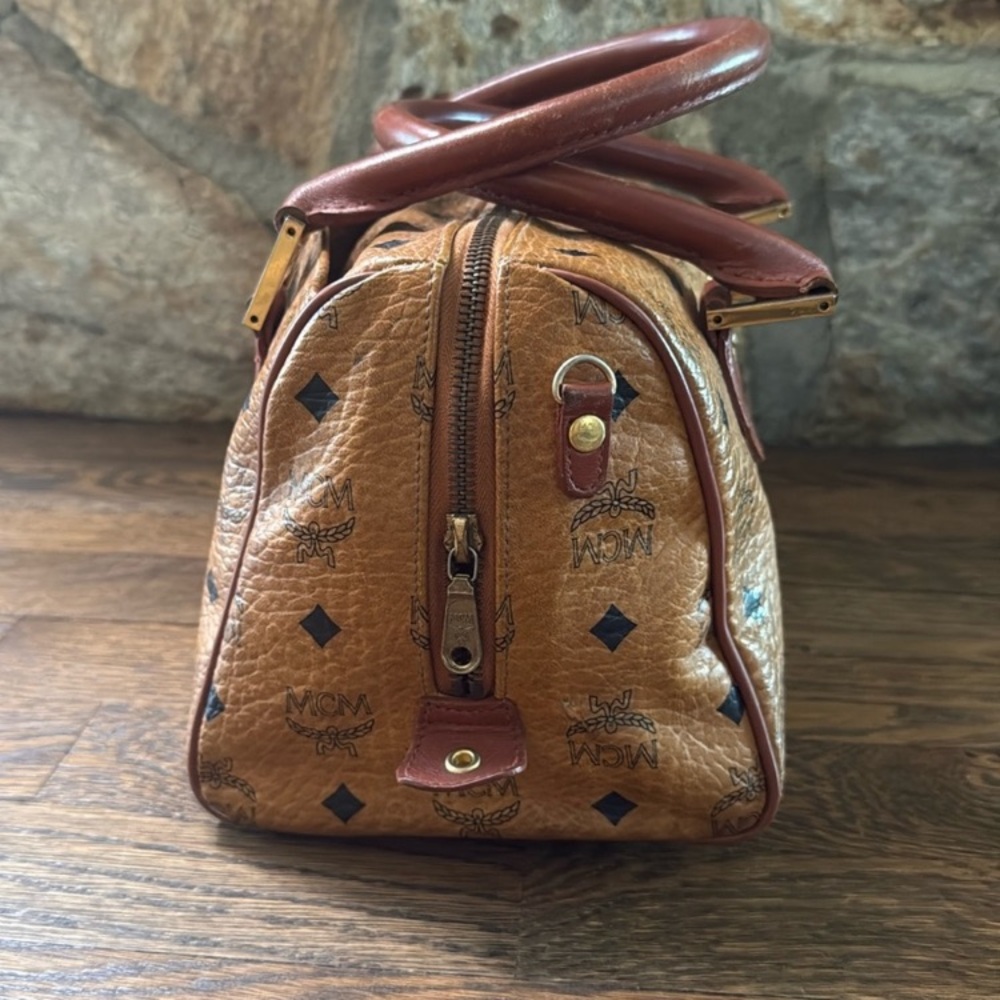 ✨German MCM Cognac Visetos Satchel Bag | Vintage - Picture 6 of 16